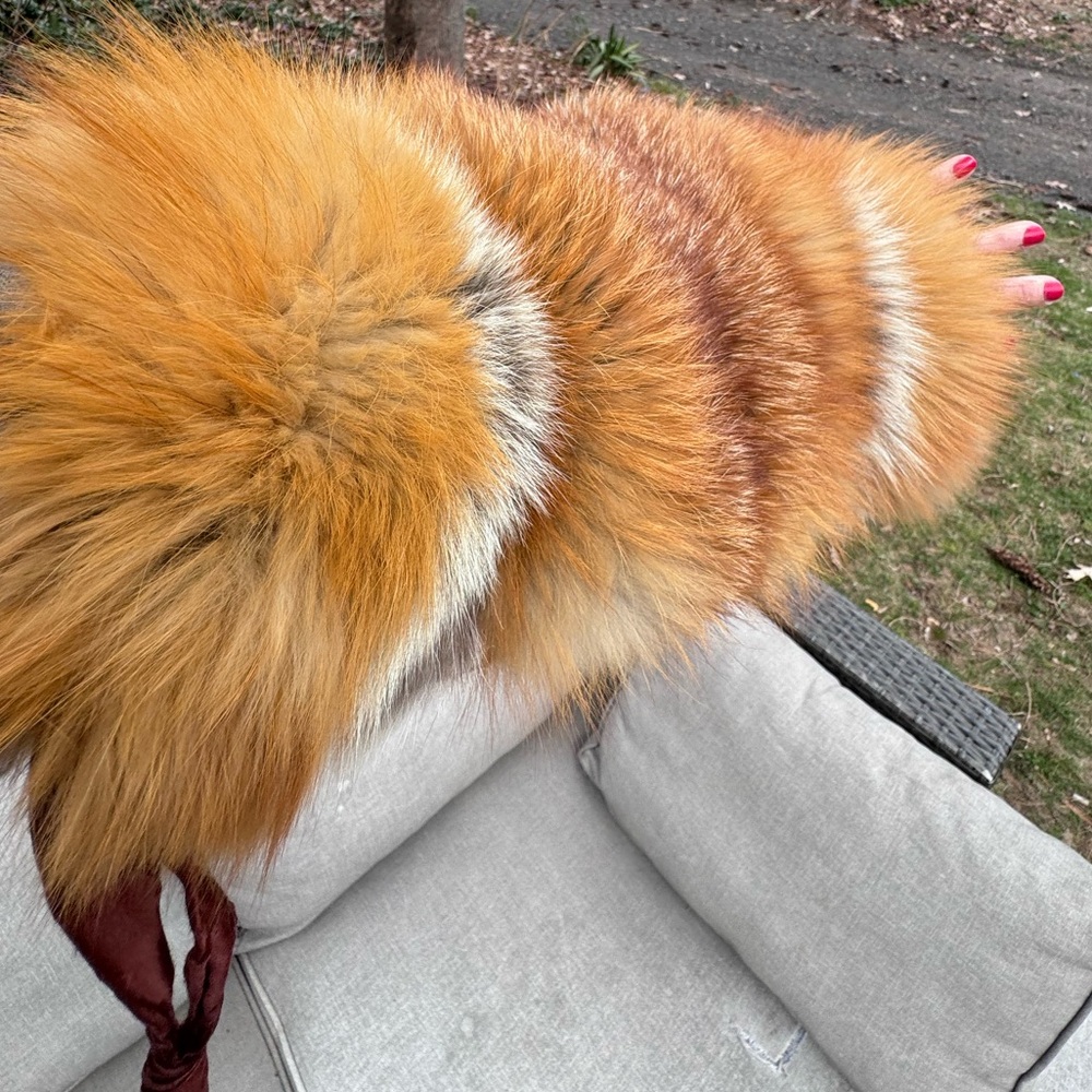 Vintage Genuine Red Fox Fur Hand Muff - Picture 7 of 15